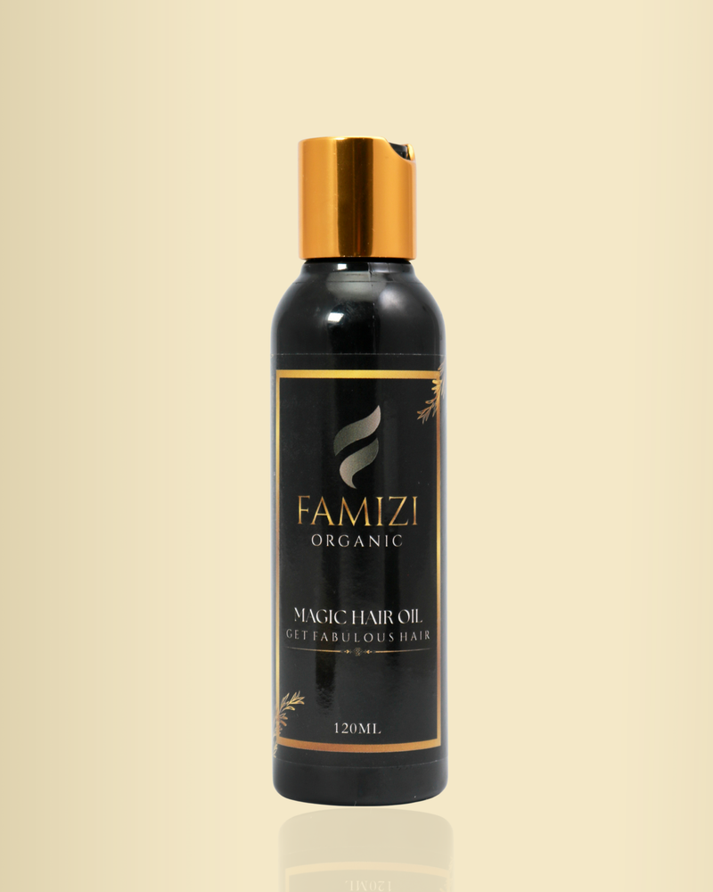 Famizi Organic Hair Oil 120ml bottle for hair growth and shine